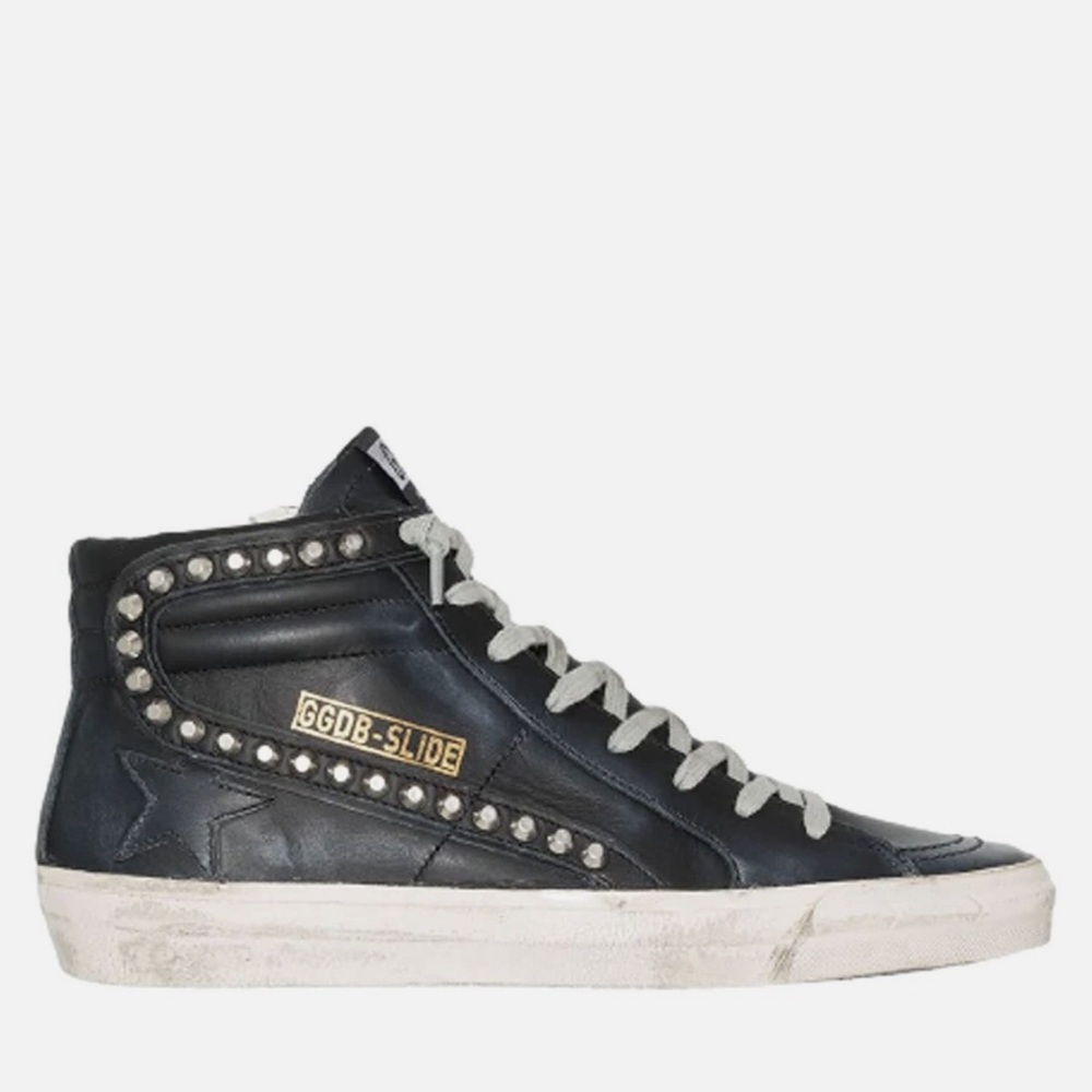 Golden Goose Slide Black and silver Studded Sneakers